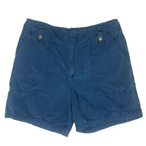 Sundance Linen Cotton Utility Shorts Casual Summer Navy Size 10